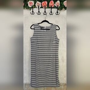 Mario Serrani Italy B&W Geometric Sleeveless Dress